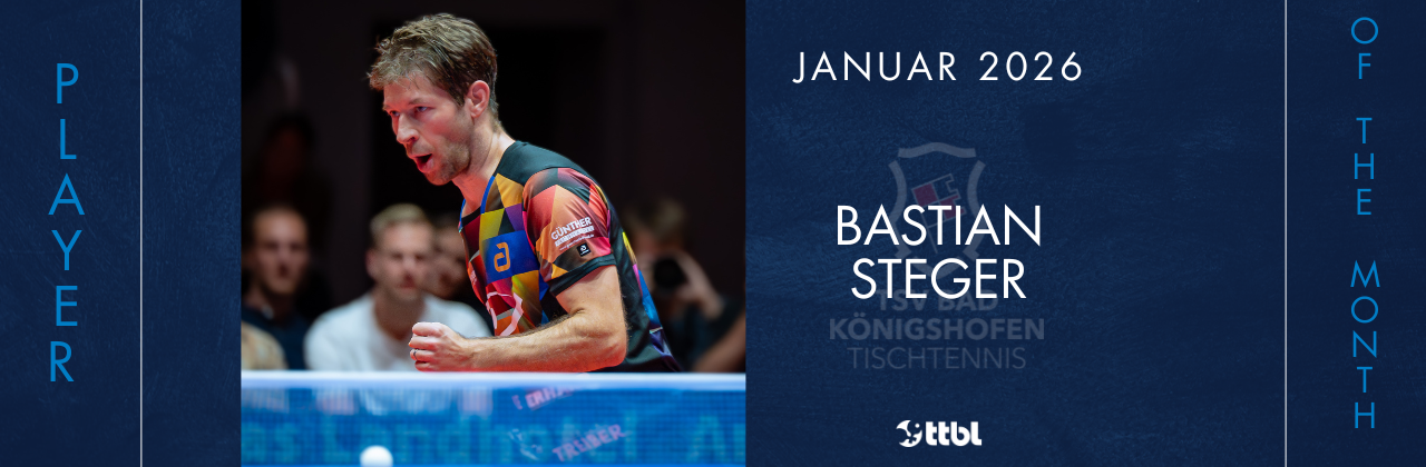 Der „TTBL-Spieler des Monats Januar“: Bastian Steger (TSV Bad Königshofen)